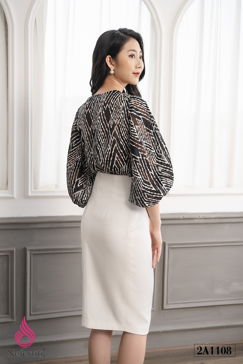 2A1108 - SƠ MI CỔ V ĐAN DÂY CÁCH ĐIỆU