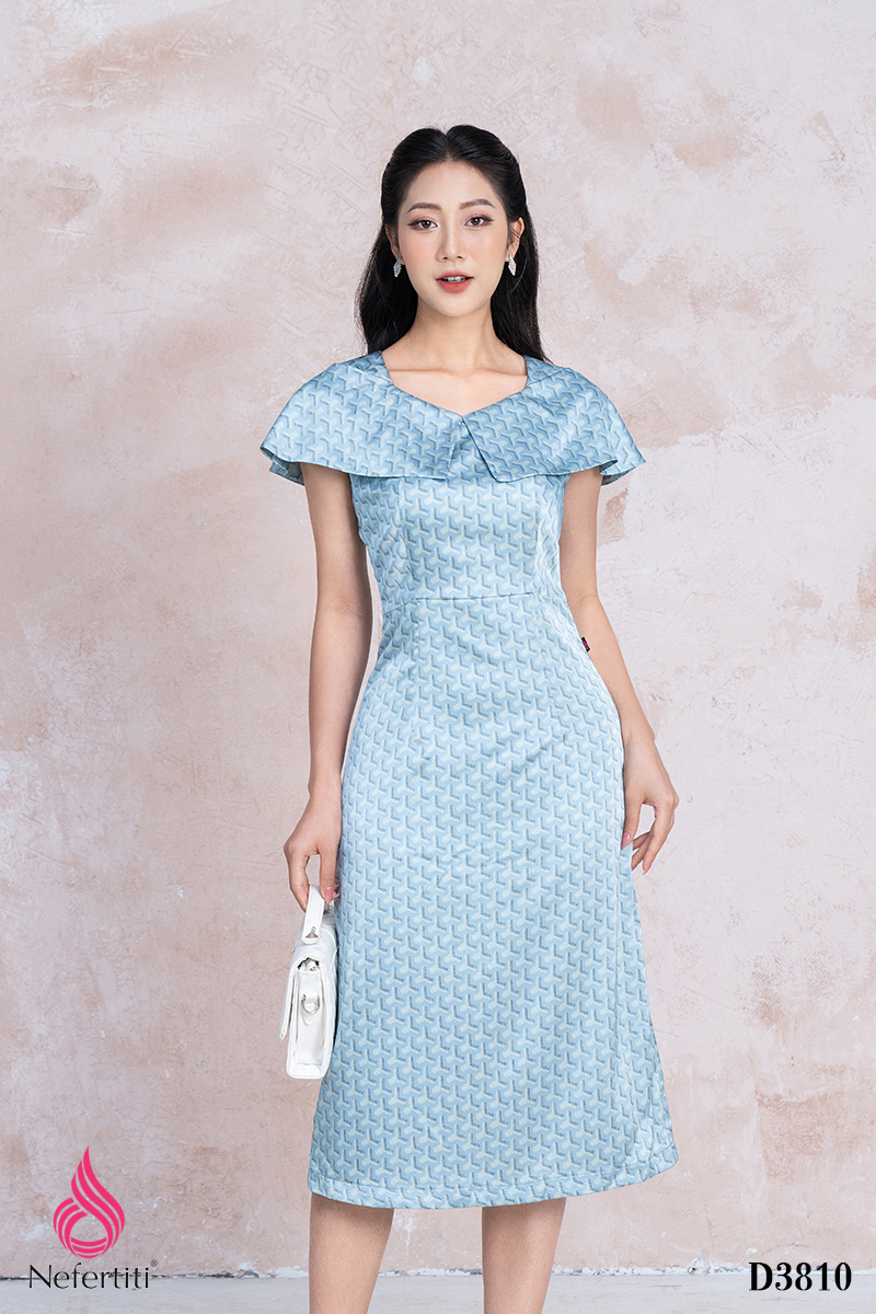 1D3810 - ĐẦM HỌA TIẾT TRANG NHÃ