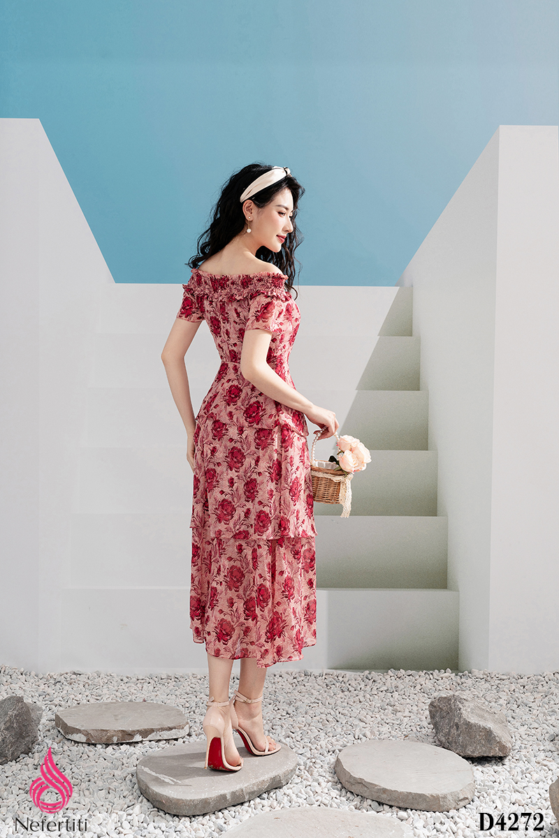 1D4272 - ĐẦM TRỄ VAI HỌA TIẾT