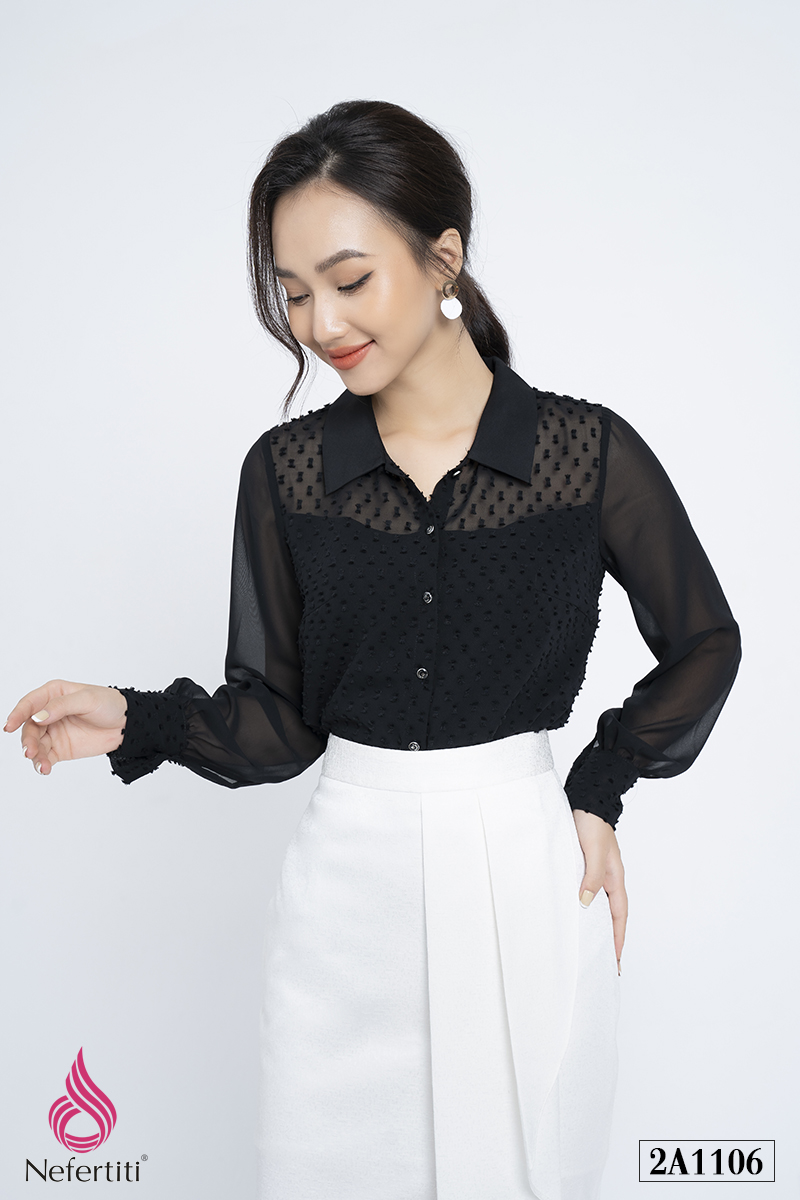 2A1106 - SƠ MI VOAN CỔ ĐỨC