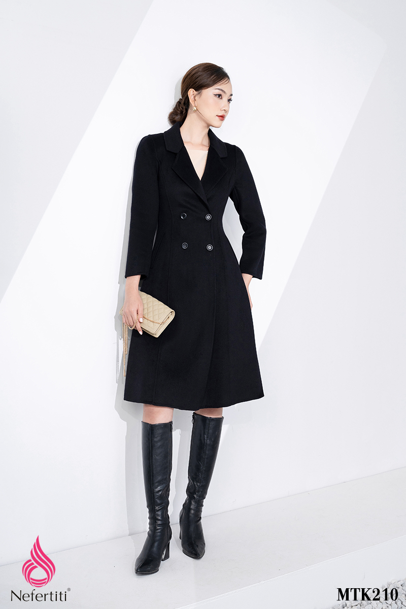 3MTK210 - ÁO MĂNG TÔ DẠ LÔNG CỪU DÁNG DÀI