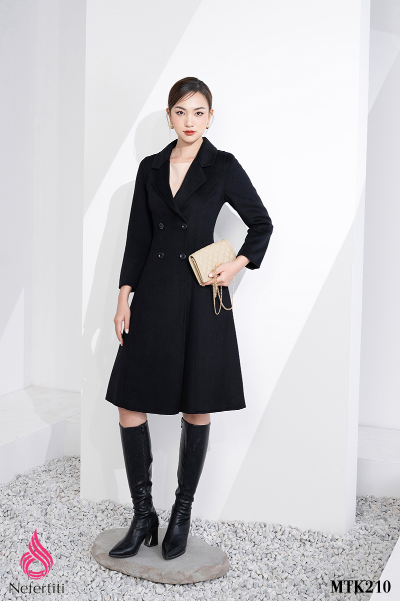 3MTK210 - ÁO MĂNG TÔ DẠ LÔNG CỪU DÁNG DÀI