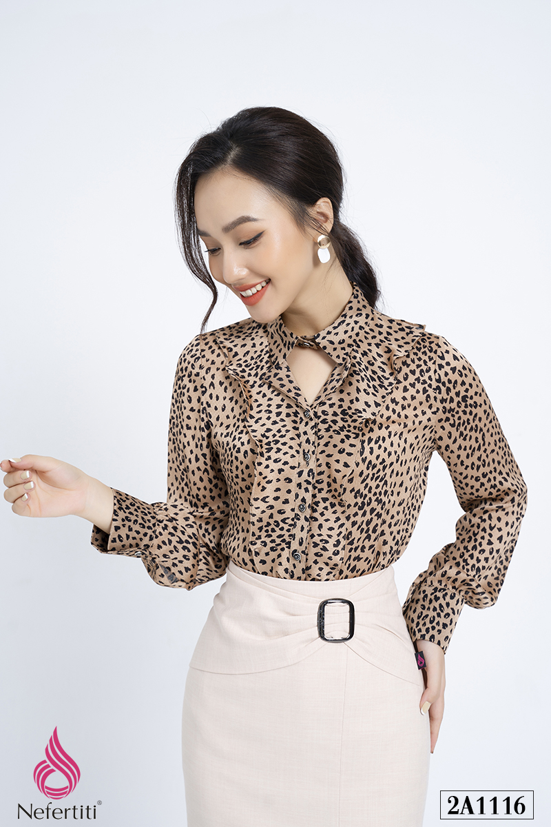 2A1116 - SƠ MI HỌA TIẾT DA BÁO