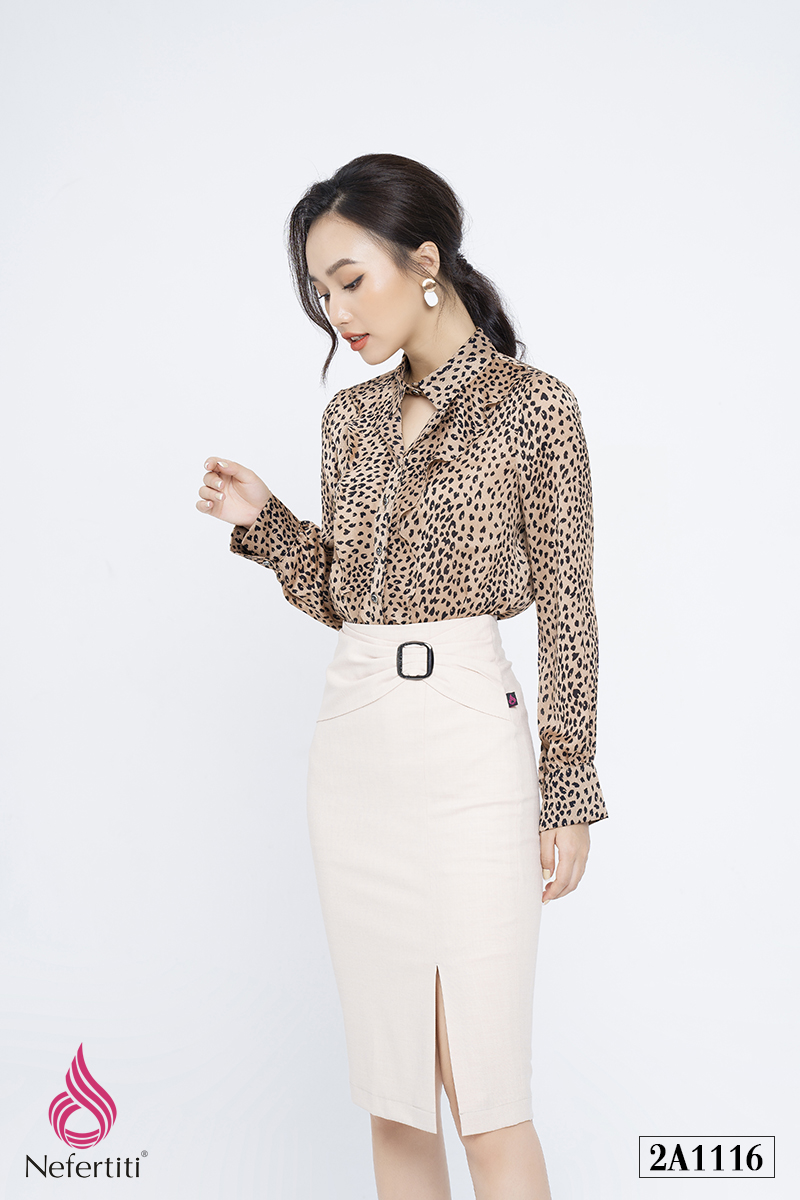 2A1116 - SƠ MI HỌA TIẾT DA BÁO