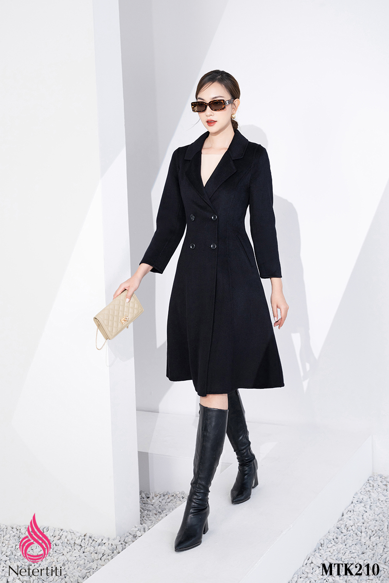 3MTK210 - ÁO MĂNG TÔ DẠ LÔNG CỪU DÁNG DÀI