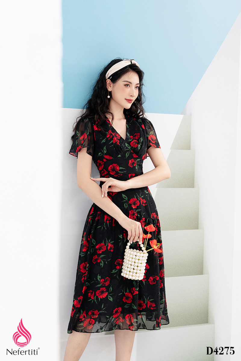 1D4275 - ĐẦM VOAN DÁNG XÒE