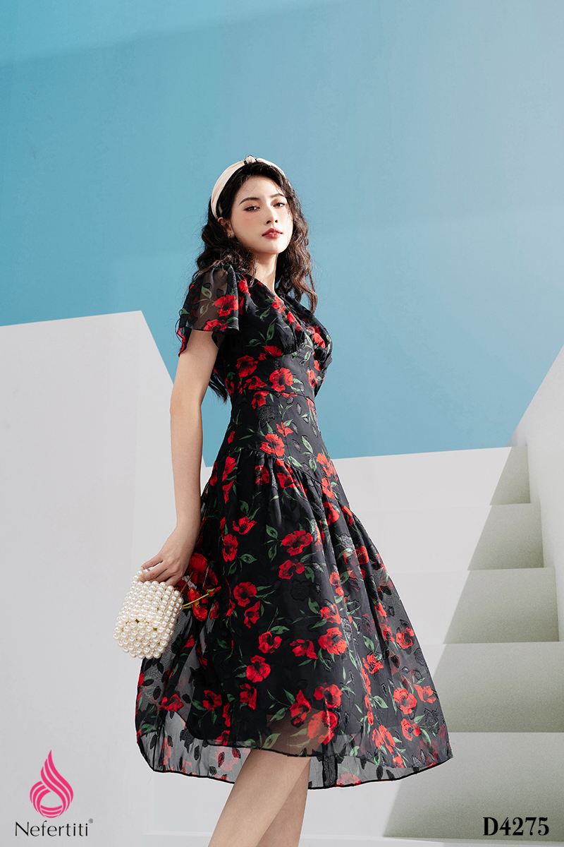 1D4275 - ĐẦM VOAN DÁNG XÒE