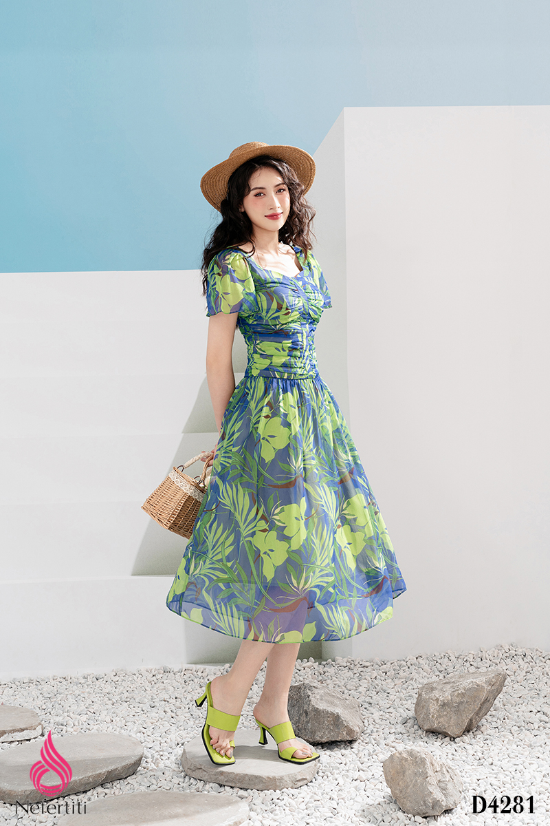 1D4281 - ĐẦM XÒE XẾP NHÚN NGỰC