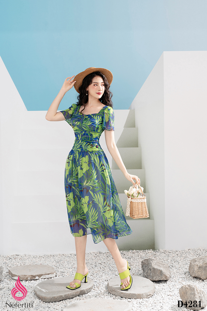 1D4281 - ĐẦM XÒE XẾP NHÚN NGỰC