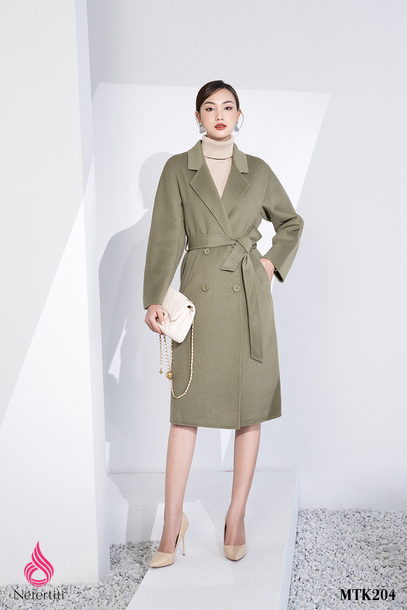 3MTK204 - ÁO MĂNG TÔ DẠ LÔNG CỪU XANH RÊU