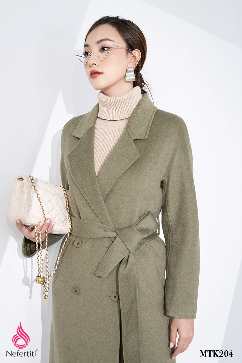 3MTK204 - ÁO MĂNG TÔ DẠ LÔNG CỪU XANH RÊU