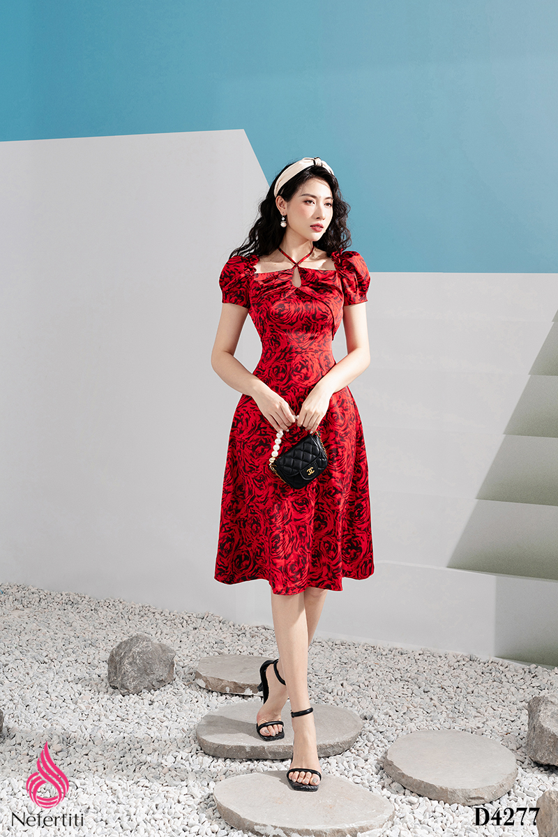 1D4277 - ĐẦM LỤA CỔ YẾM