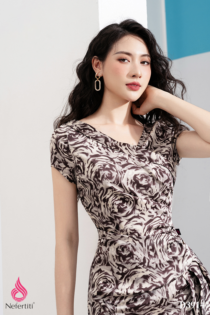 1D3914 - ĐẦM DÁNG ÔM XẾP LI RỦ