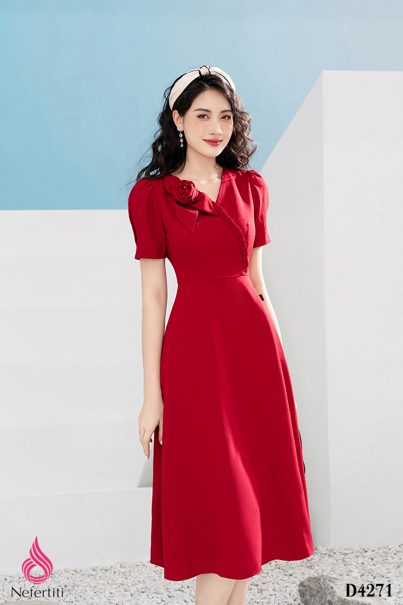 1D4271 - ĐẦM ĐỎ ĐÍNH NƠ ĐIỆU ĐÀ