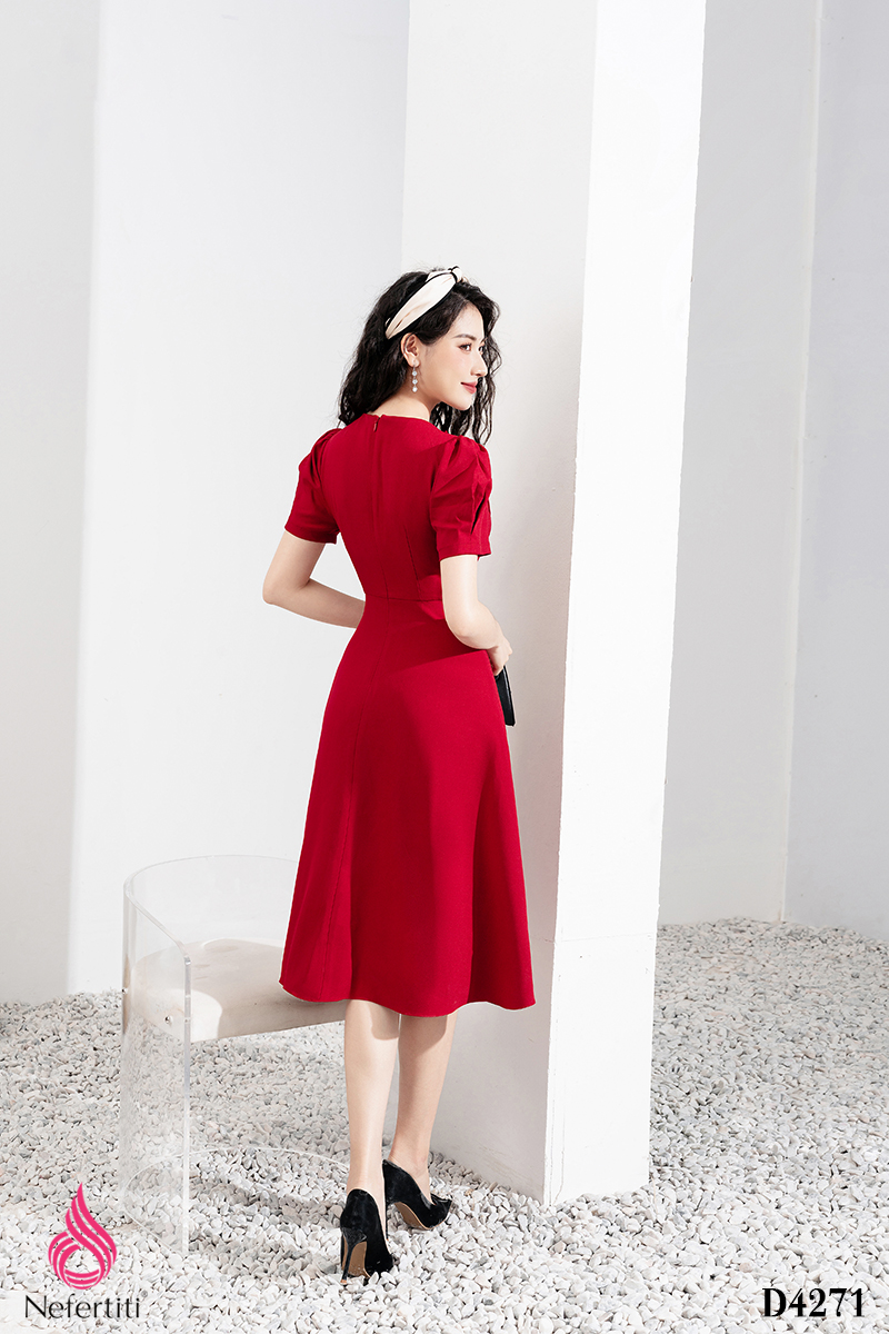 1D4271 - ĐẦM ĐỎ ĐÍNH NƠ ĐIỆU ĐÀ