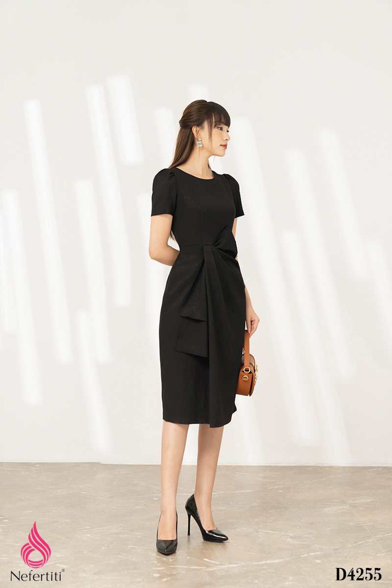 3D4255 - ĐẦM ÔM XẾP NƠ EO