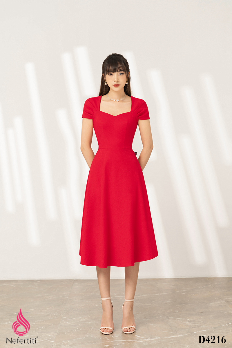 3D4216 - ĐẦM RUBY HỌA TIẾT HOA CHÌM