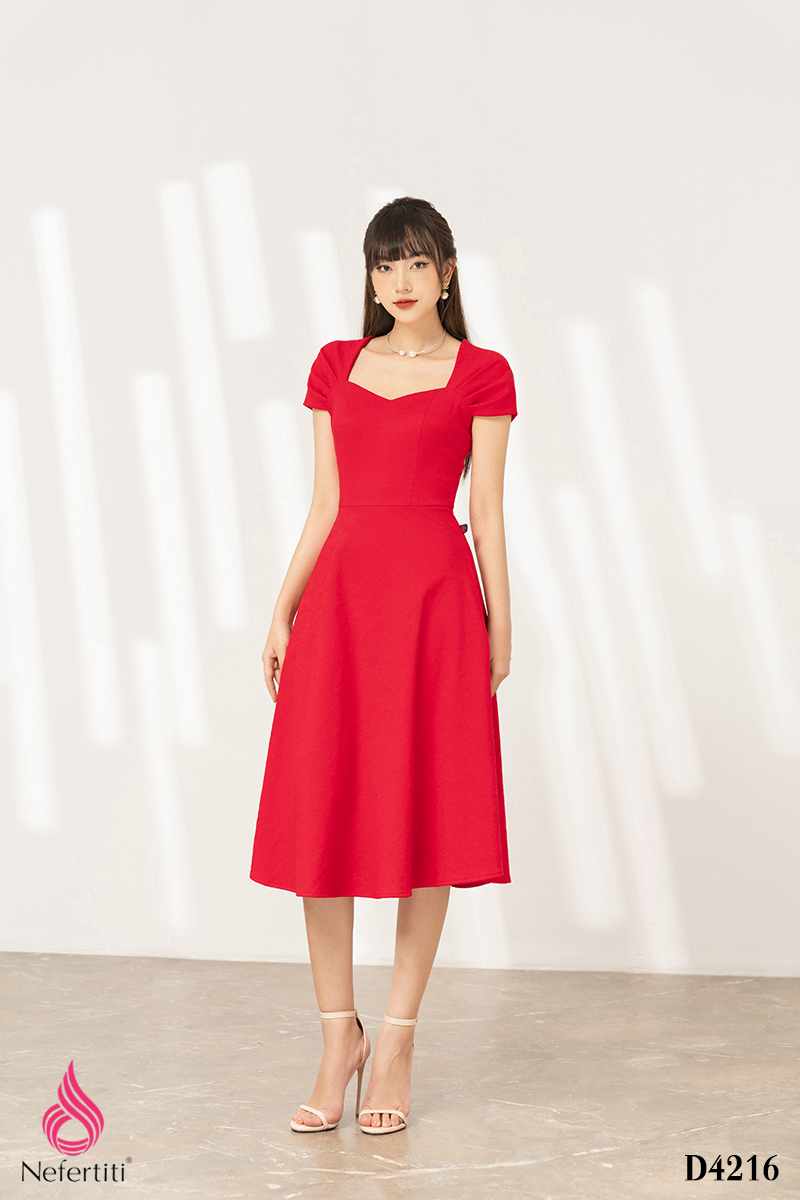 3D4216 - ĐẦM RUBY HỌA TIẾT HOA CHÌM