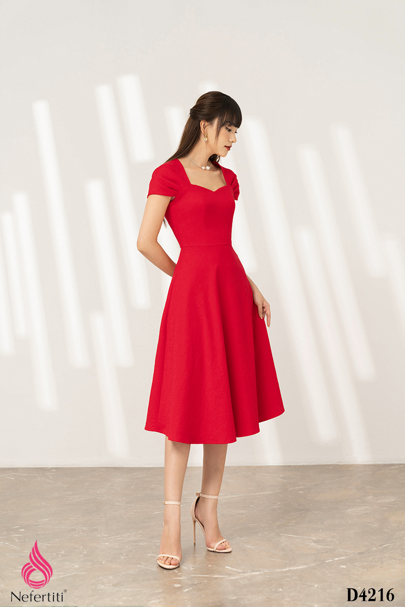 3D4216 - ĐẦM RUBY HỌA TIẾT HOA CHÌM