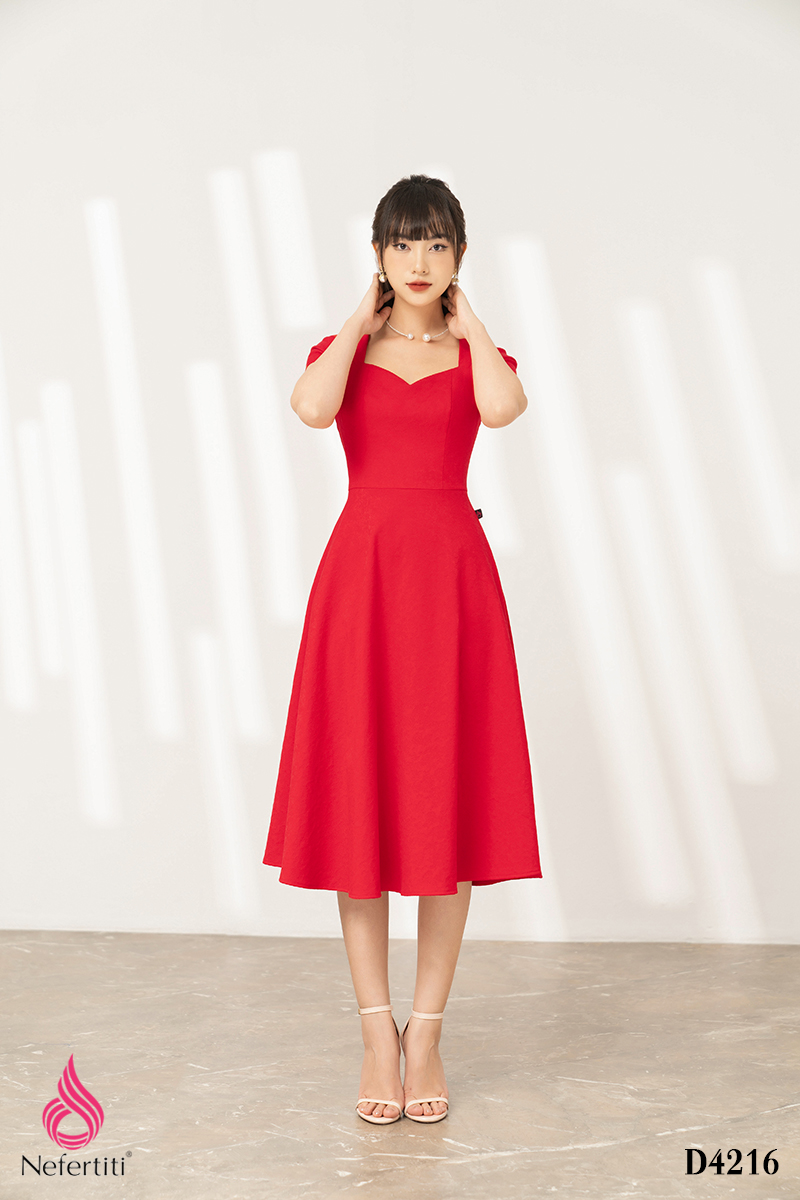 3D4216 - ĐẦM RUBY HỌA TIẾT HOA CHÌM