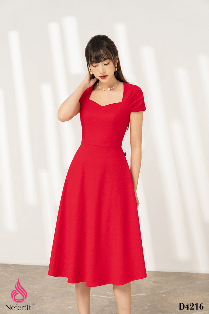 3D4216 - ĐẦM RUBY HỌA TIẾT HOA CHÌM