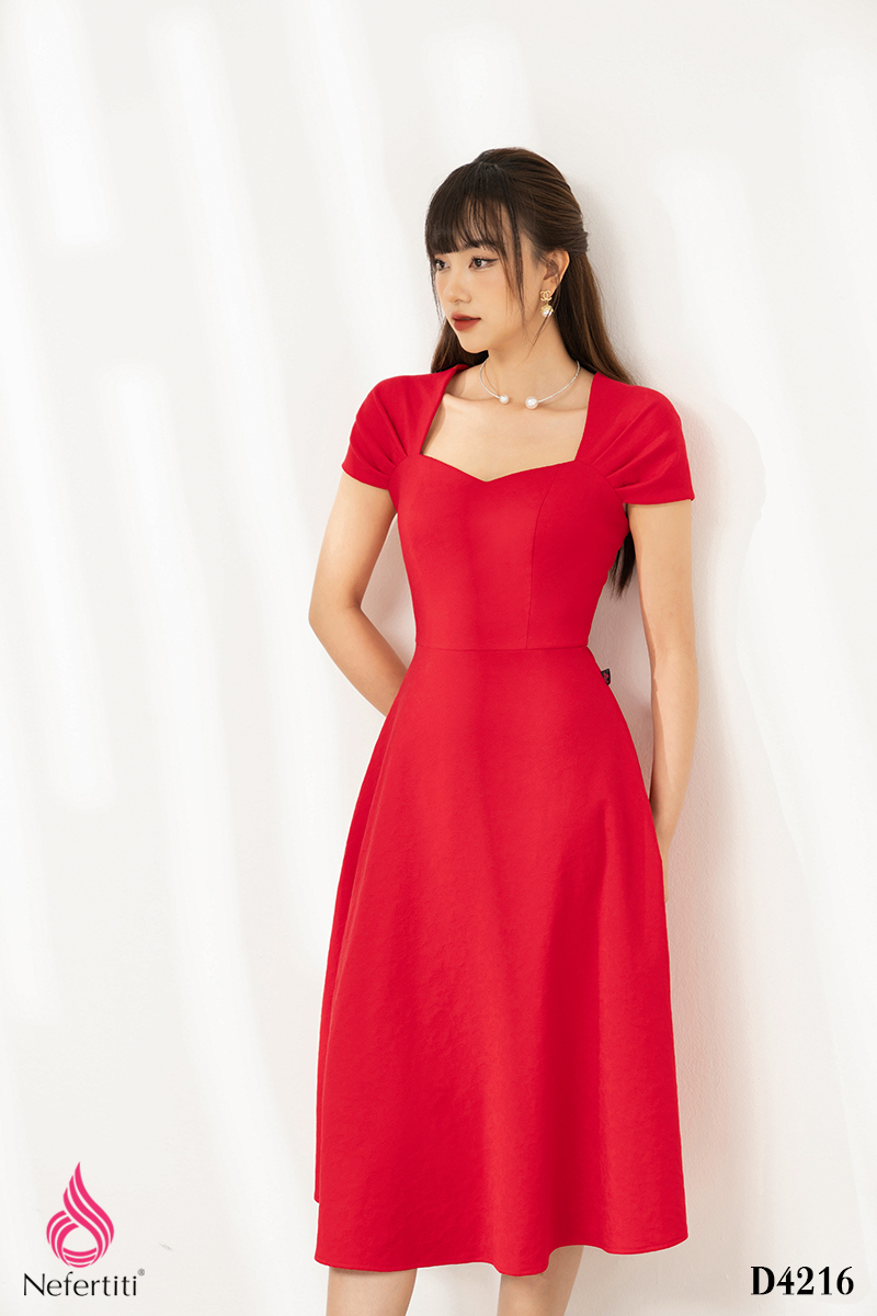 3D4216 - ĐẦM RUBY HỌA TIẾT HOA CHÌM