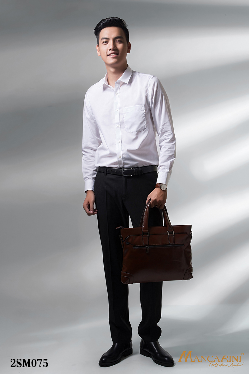 2SM075 - SƠ MI TRẮNG DÀI TAY