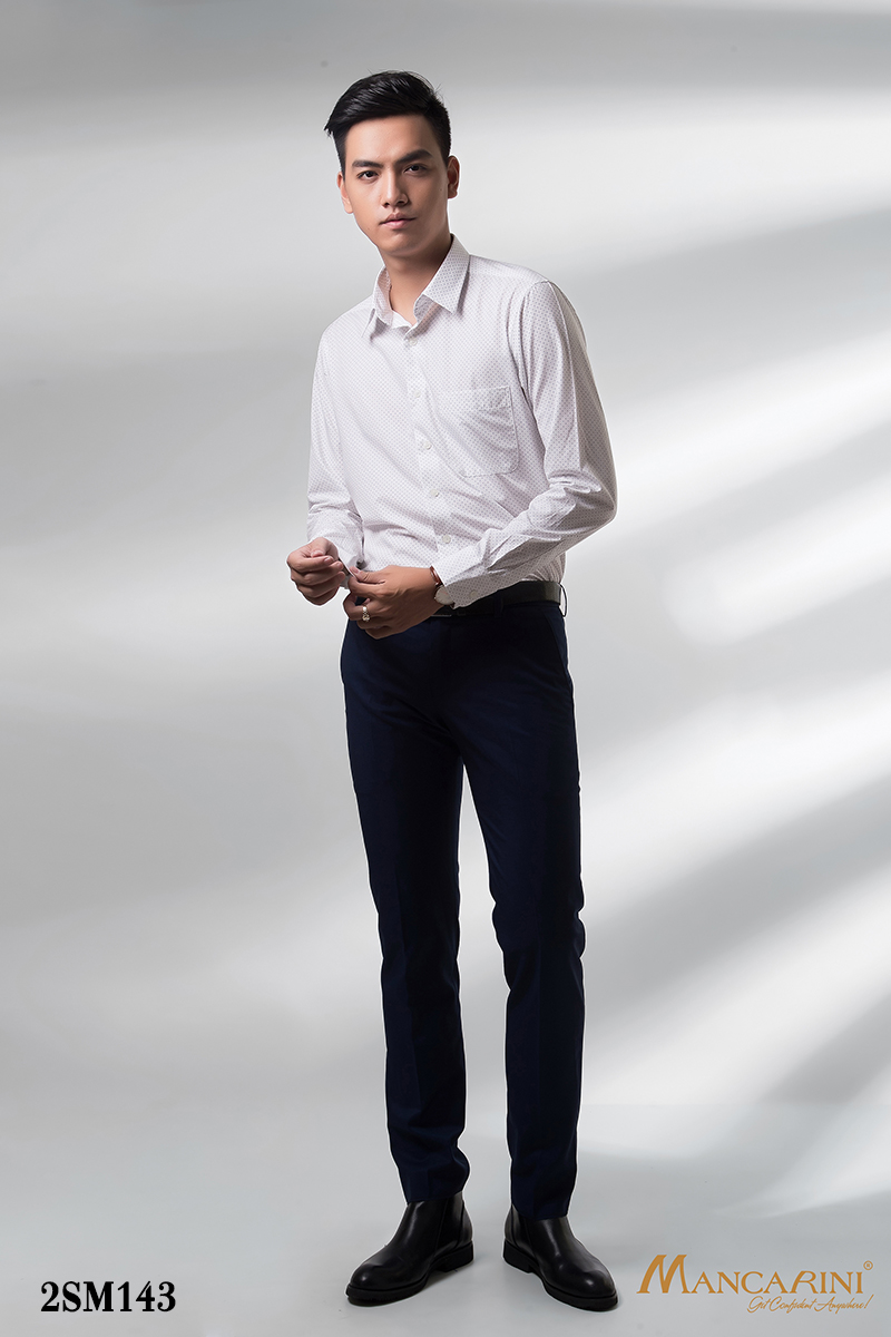 2SM143 - SƠ MI TRẮNG DÀI TAY