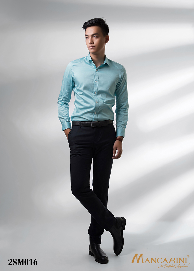 2SM016 - SƠ MI NAM XANH NGỌC