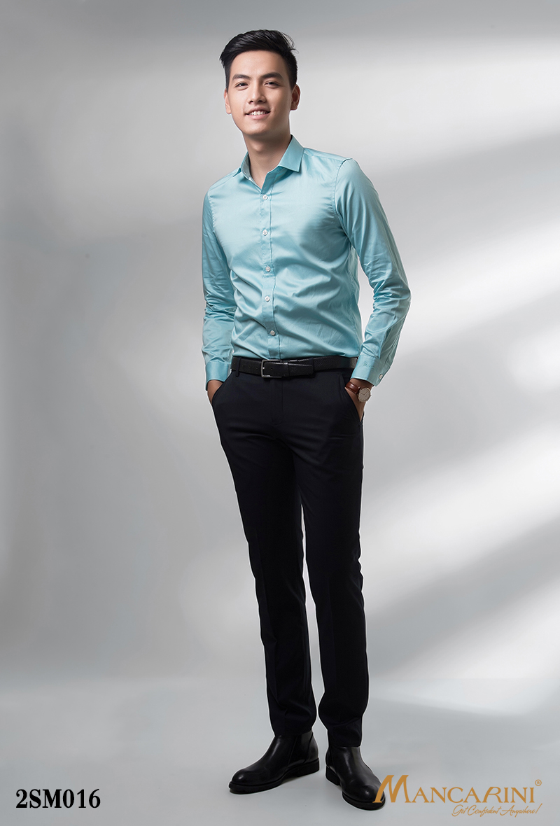 2SM016 - SƠ MI NAM XANH NGỌC