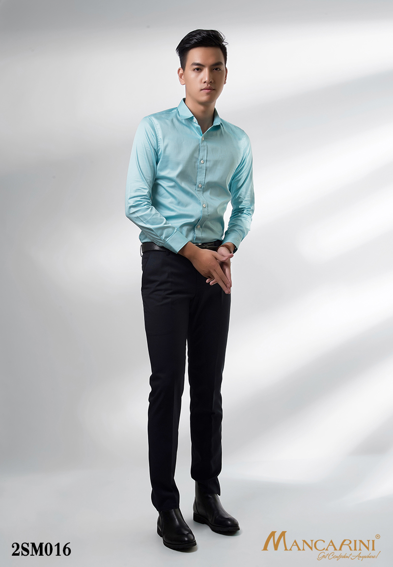 2SM016 - SƠ MI NAM XANH NGỌC