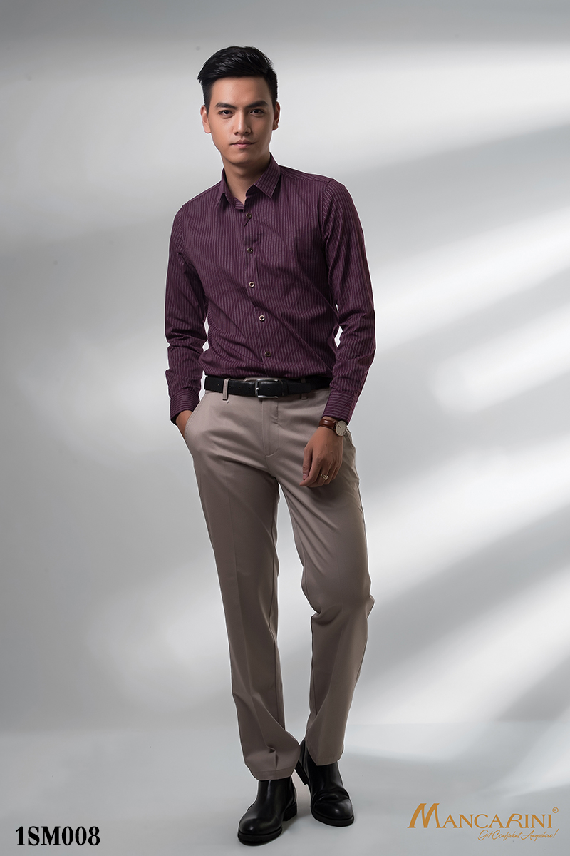 2SM008 - SƠ MI TÍM KẺ SỌC