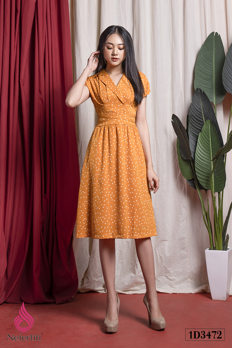 1D3472 - ĐẦM CAM CHẤM BI