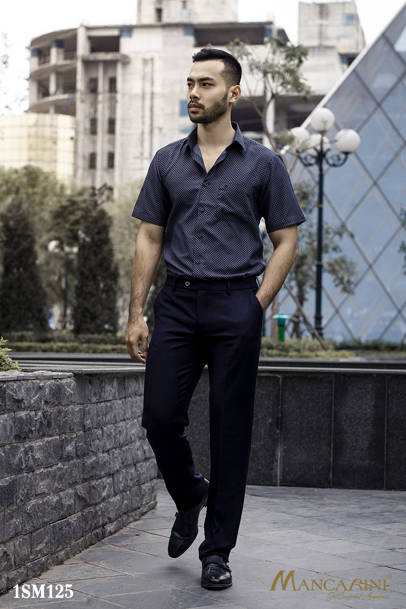 1SM125 - SƠ MI NAM HỌA TIẾT