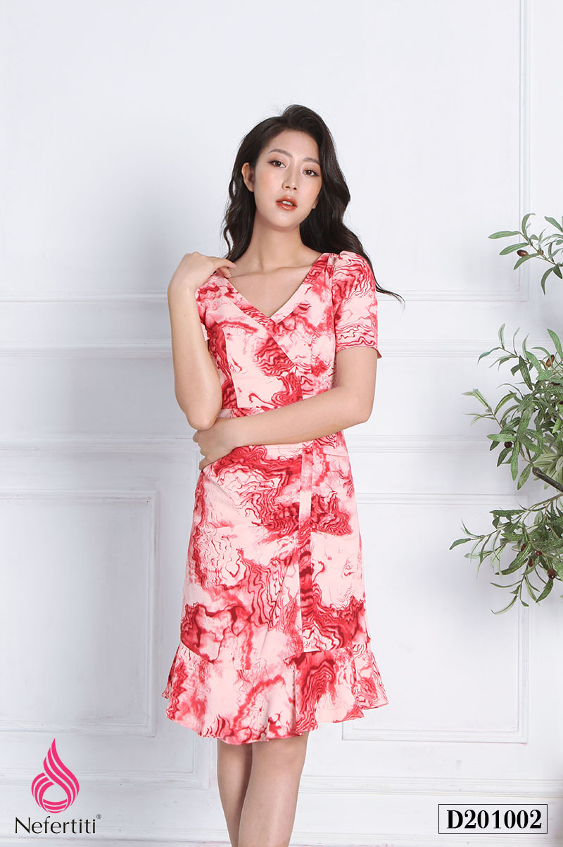 1D201002 -  ĐẦM HỌA TIẾT LOANG MÀU