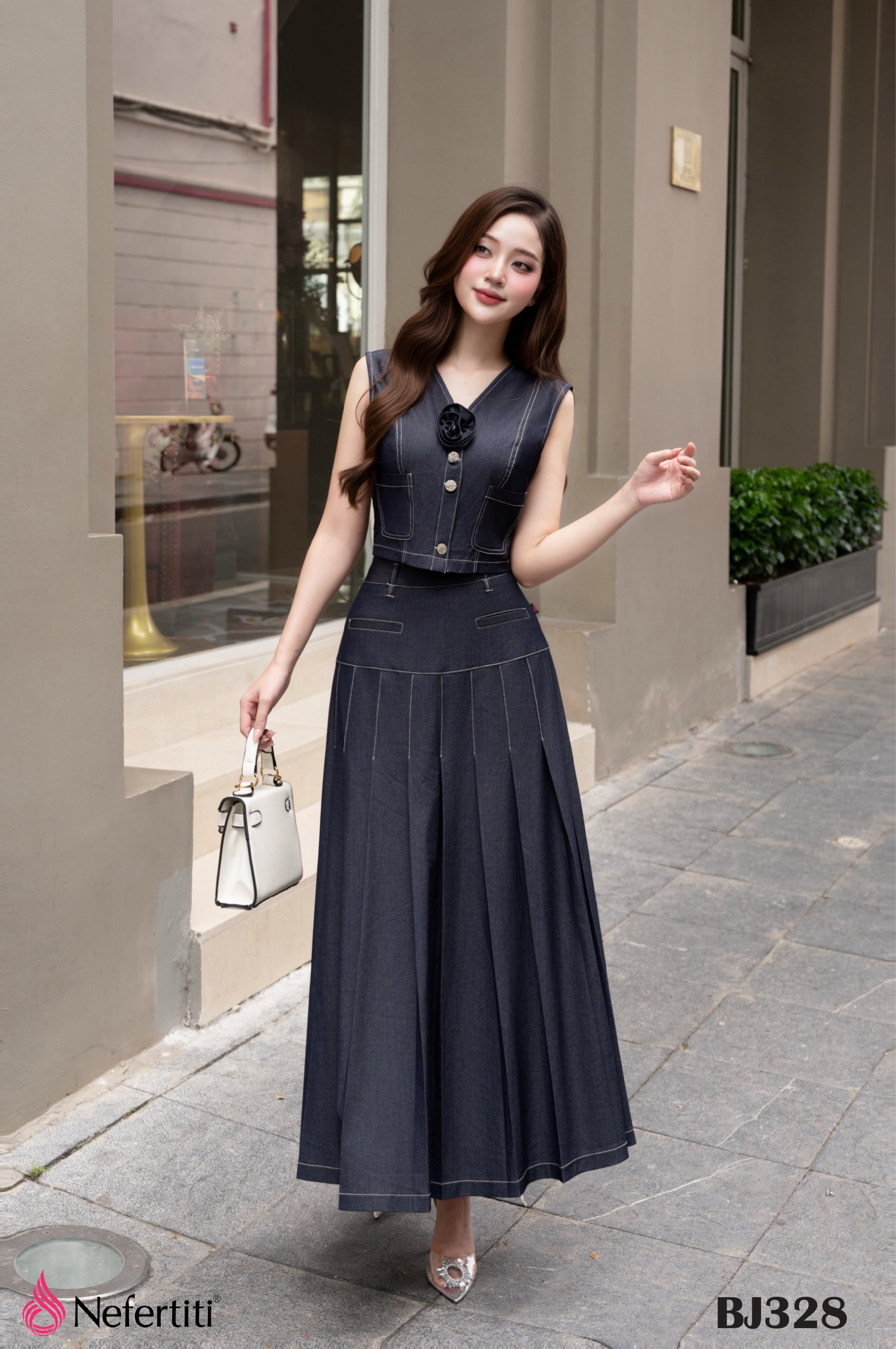 J-2BJ328 - Juyp bò lụa co giãn 4 chiều nhẹ mát tôn dáng