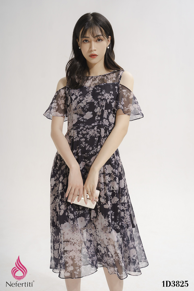 1D3825 - ĐẦM VOAN DÁNG XÒE