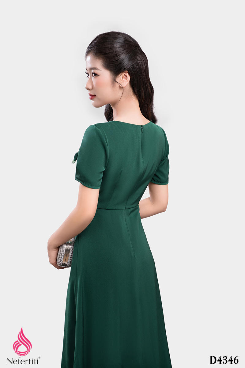 1D4346 - ĐẦM DÁNG XÒE ĐÍNH HOA 3D TRANG TRÍ