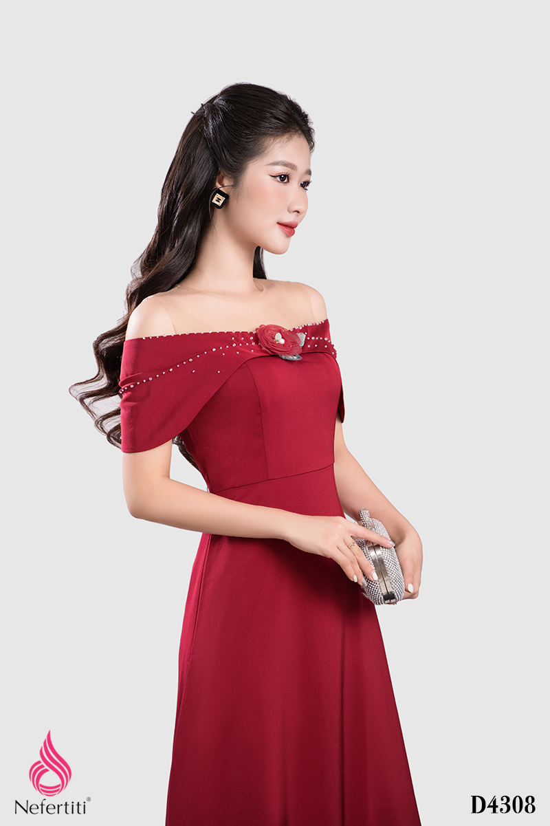 1D4308 - ĐẦM LỤA TRỄ VAI