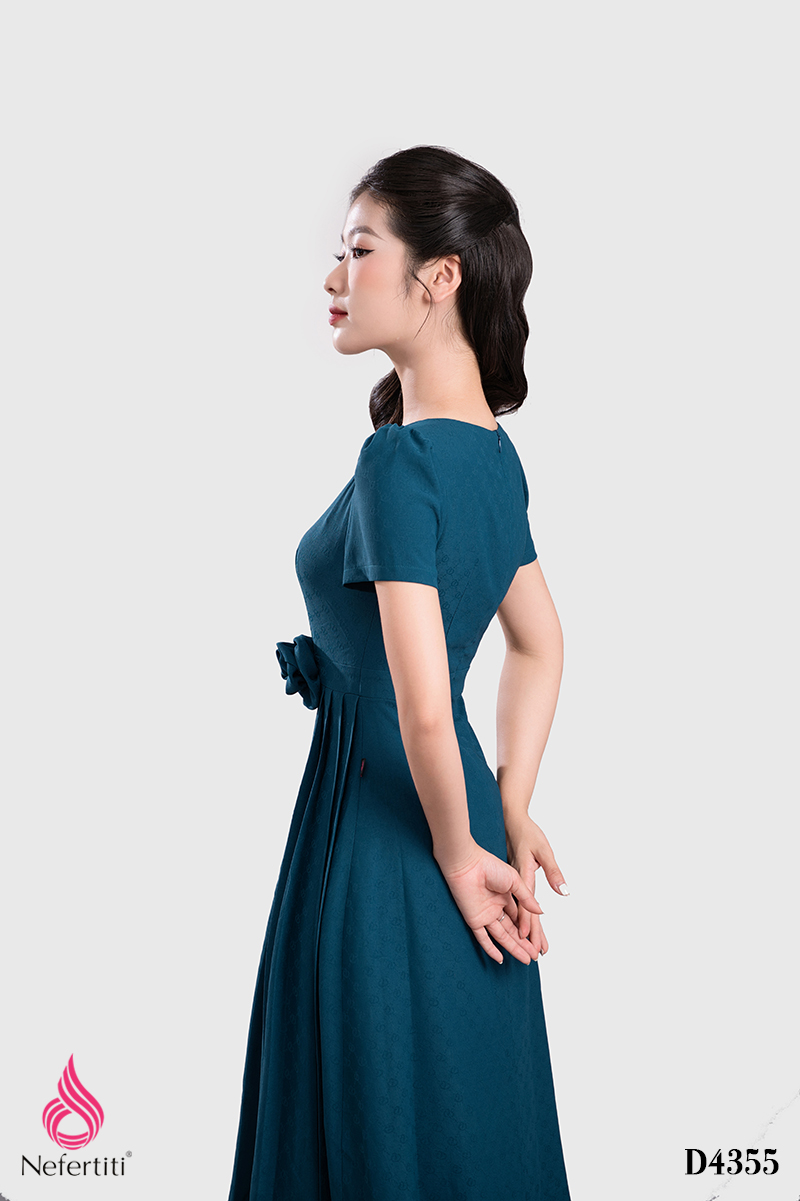 1D4355 - ĐẦM LỤA PEPLUM CÁCH ĐIỆU