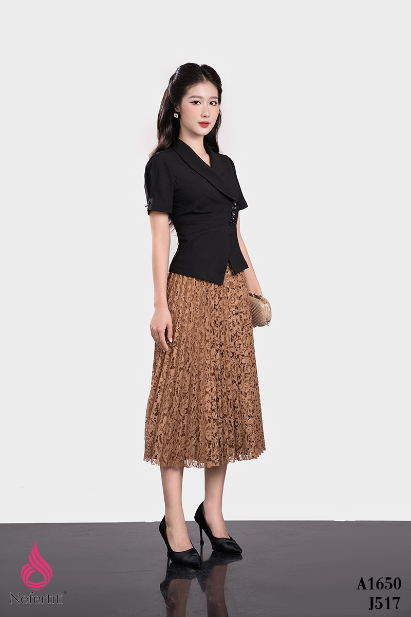 2J517 - CHÂN VÁY XẾP LY DÁNG DÀI