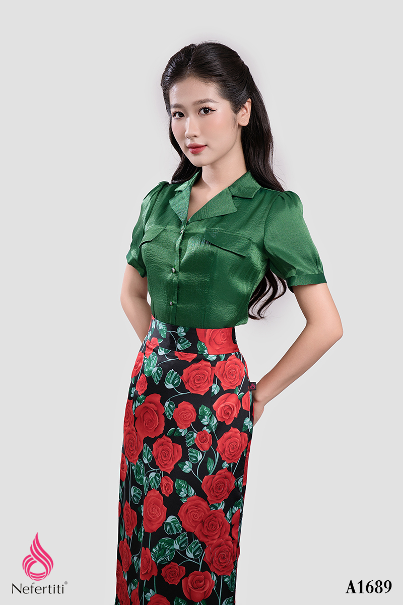 1A1689 - SƠ MI LỤA NGẮN TAY