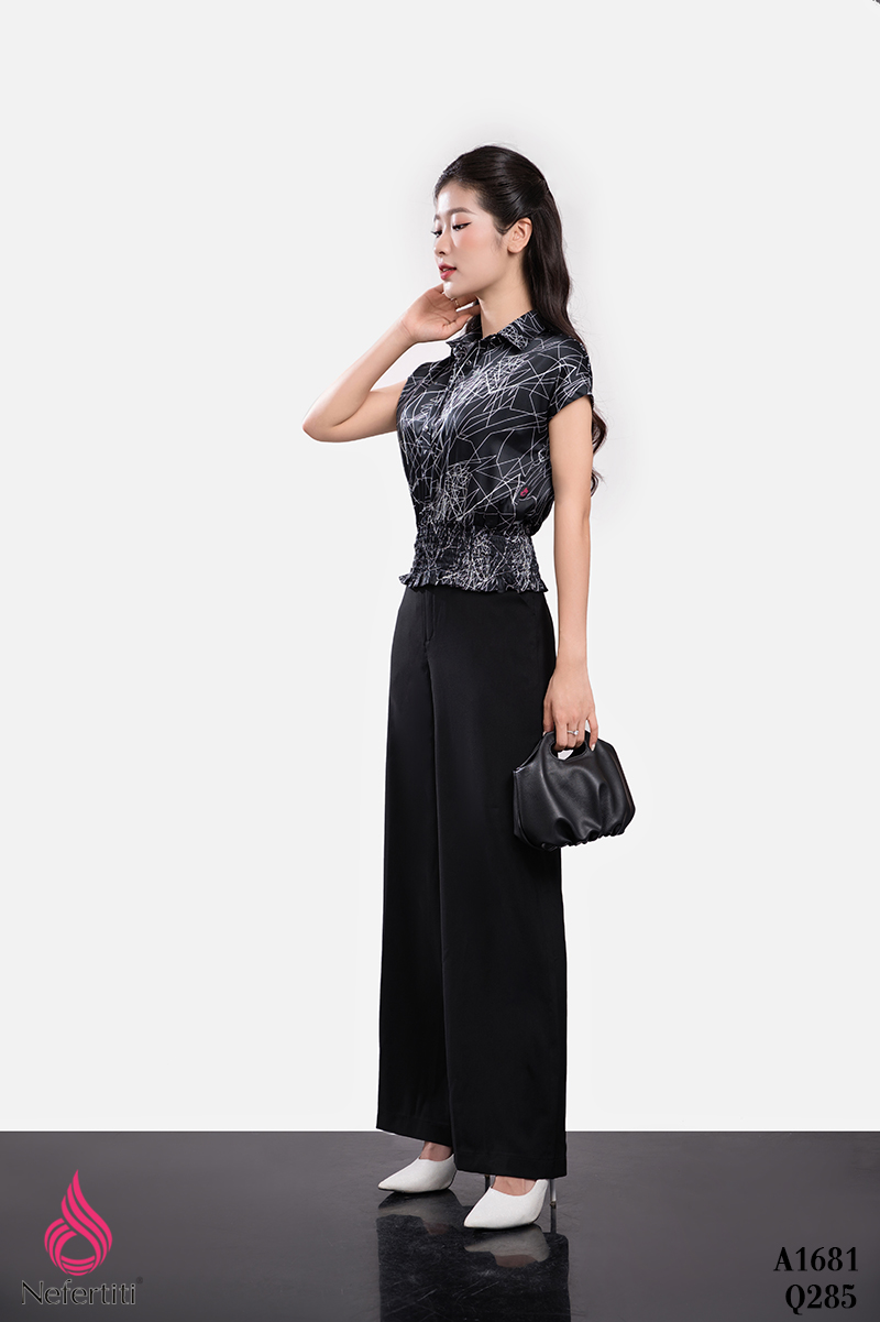 2Q285 - QUẦN ÂU ĐEN DÁNG SUÔNG