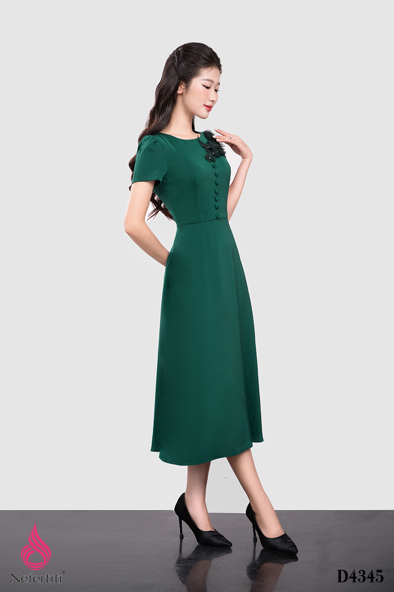 1D4345 - ĐẦM XÒE ĐÍNH HOA 3D TRANG TRÍ