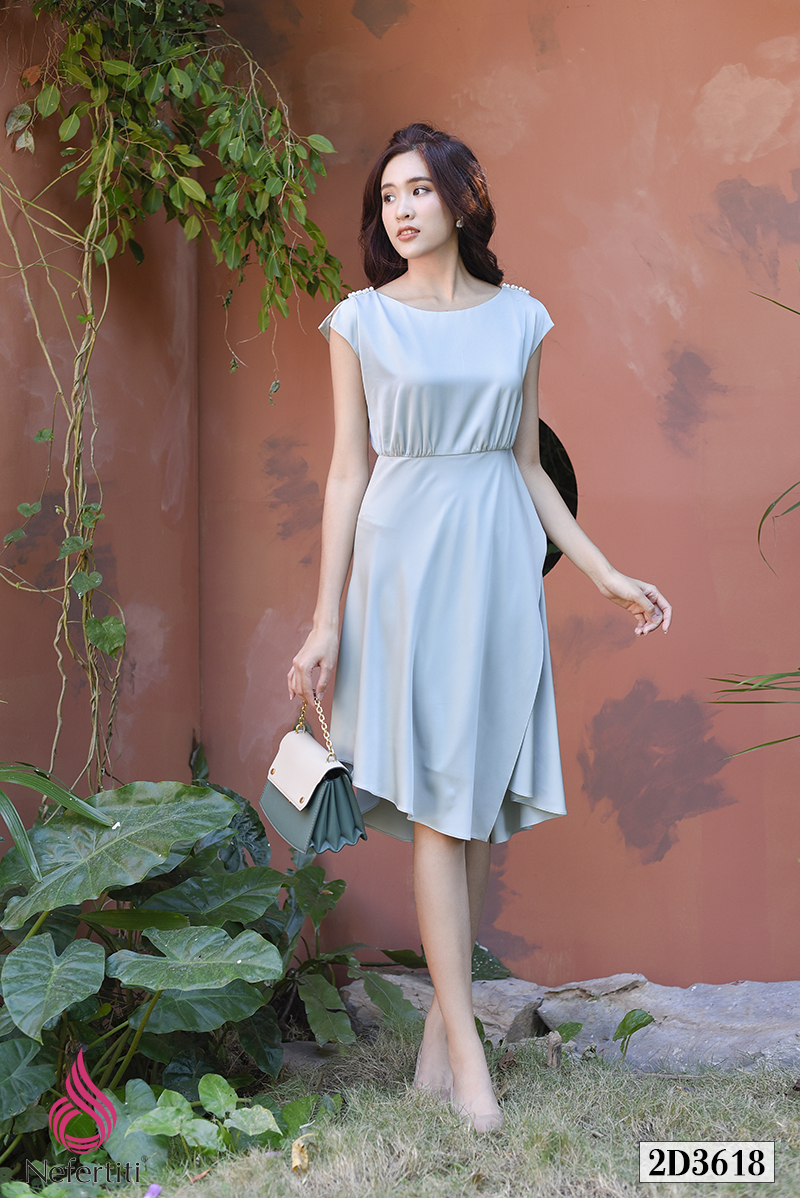 2D3618 - ĐẦM LỤA VẠT CHÉO CÁCH ĐIỆU