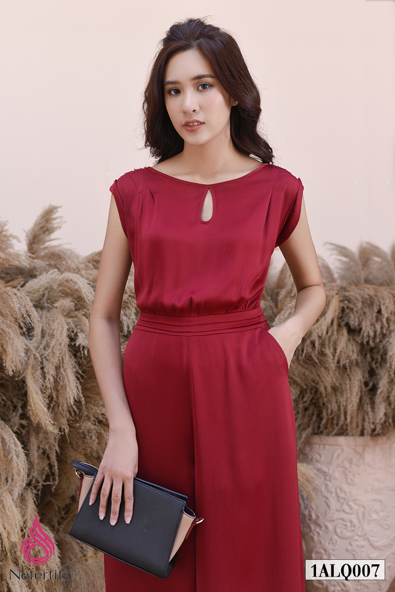 1ALQ007 - JUMPSUIT LỤA DÁNG DÀI