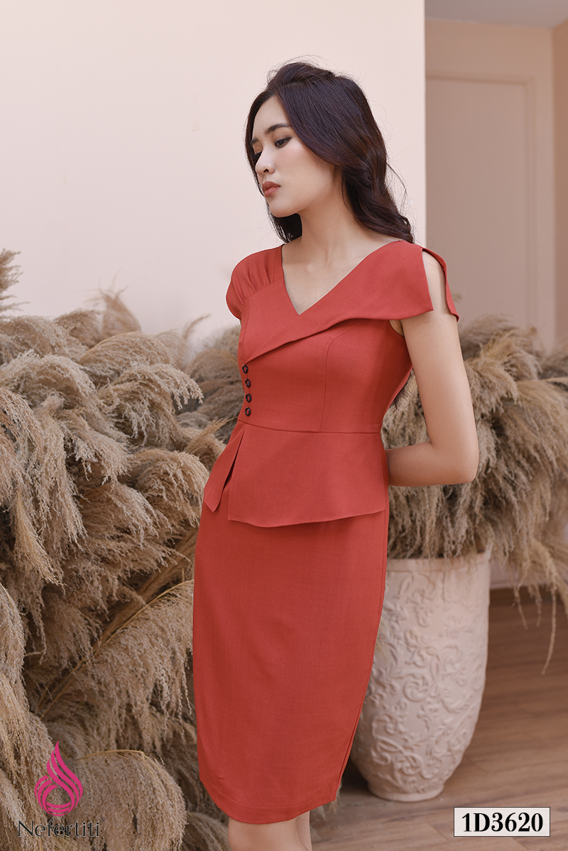 1D3620 - ĐẦM PEPLUM TAY CÁCH ĐIỆU