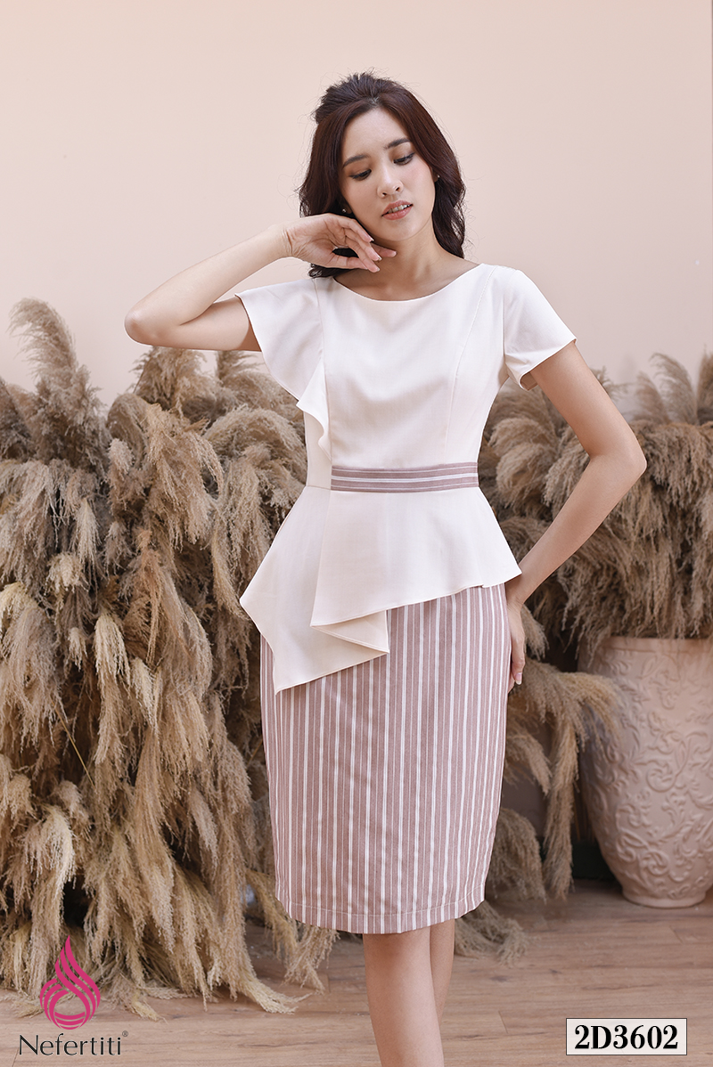 2D3602 - ĐẦM PEPLUM XẾP BÈO CÁCH ĐIỆU