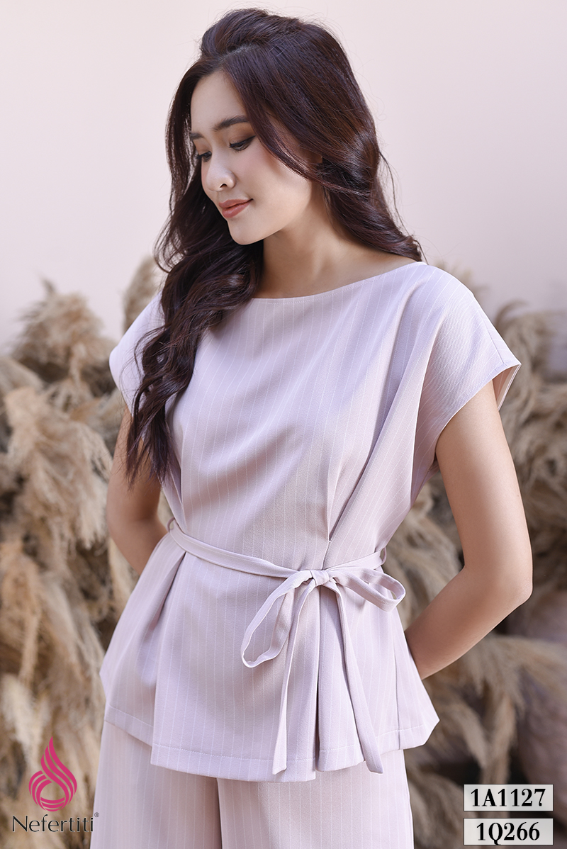 1A1127 - ÁO SƠ MI PEPLUM CỔ THUYỀN NGANG