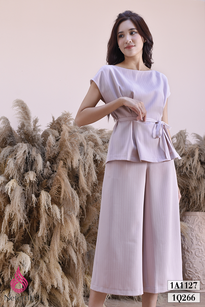 1A1127 - ÁO SƠ MI PEPLUM CỔ THUYỀN NGANG